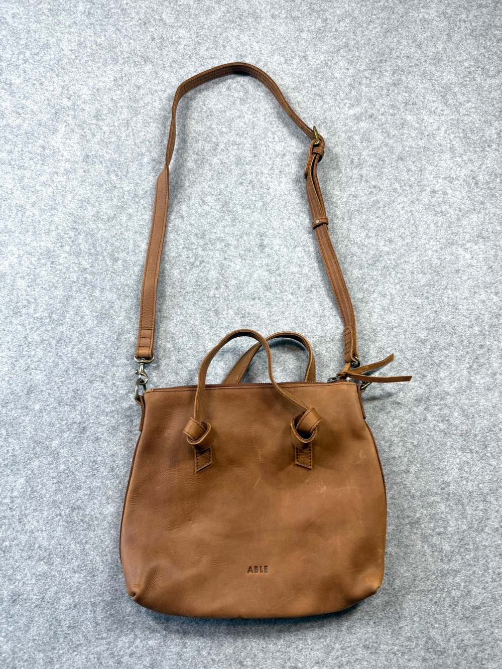 ABLE Rachel Brown Leather Crossbody Satchel Bag Purse Never Used Nashville